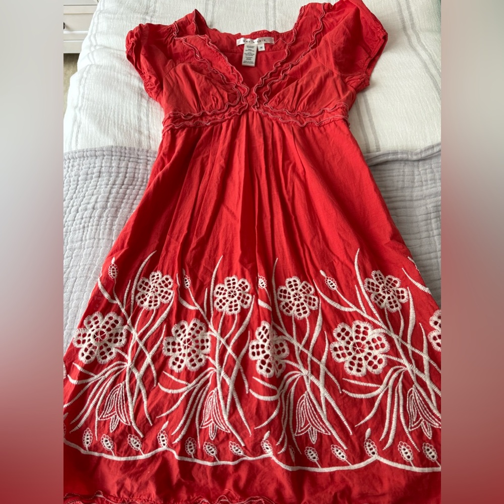 Max studio dress with floral embroidery